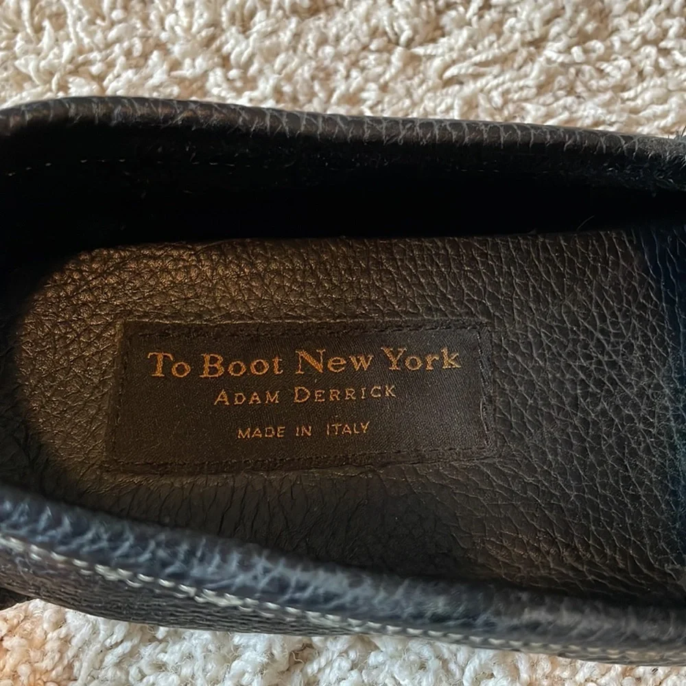To Boot Black Pebbled Leather Slip-On Loafers